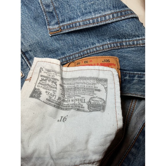 Levi's 501 Jeans Button Fly Straight Leg Denim Classic Fit Mens Size - Picture 8 of 9